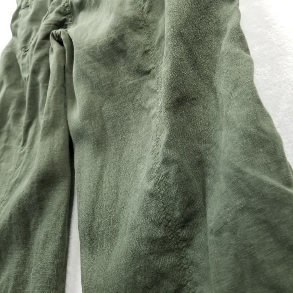 Athleta Joggers‎ 32" Olive Green 100% Linen Wide Leg Drawstring Casual Pants - Picture 11 of 13